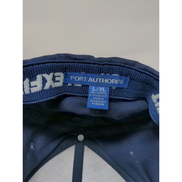 Rail Pros Port Authority FlexFit Hat Size L/XL BLue Embroidered Spell Out - Picture 9 of 9